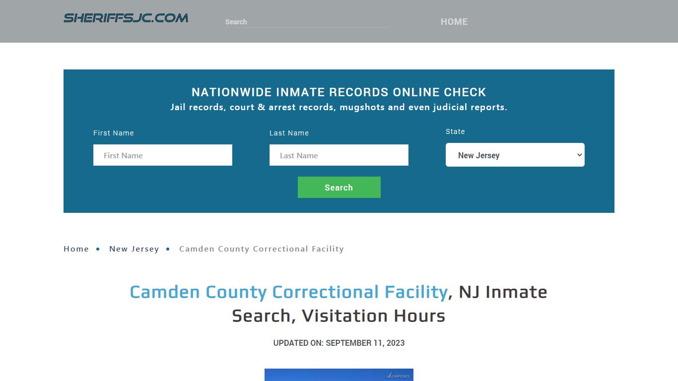 Camden County Correctional Facility, NJ Inmate Search, Visitation Hours